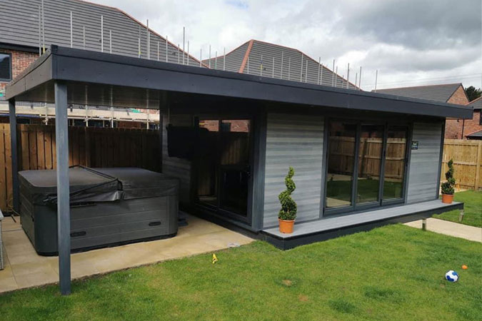 garden room with flyover no side decking bournemouth